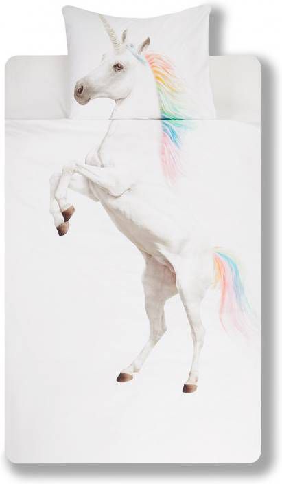 SNURK Unicorn dekbedovertrek 100% percale katoen Lits-jumeaux (240x200/220 cm + 2 slopen) Wit online kopen