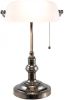 Clayre & Eef Bureaulamp Wit 27x23x42 Cm E27/Max. 1x 60watt Wit, Zilver Ijzer, Glas online kopen