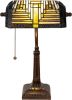 Clayre & Eef Cremekleurige Bureaulamp Tiffany 26*26*42 Cm E27/max 1*40w 5ll 6088 online kopen