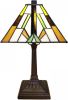Clayre & Eef Lumilamp Tiffany Tafellamp 20x20x34 Cm Bruin Kunststof Glas Tiffany Bureaulamp Tiffany Lampen Glas In Lood Bruin online kopen
