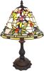 Clayre & Eef Lumilamp Tiffany Tafellamp 31x31x47 Cm Beige Groen Glas Bloemen Tiffany Bureaulamp Tiffany Lampen Glas In Lood Beige online kopen