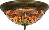 Clayre & Eef Plafondlamp Tiffany Libelle Compleet 19 X ø 38 Cm Bruin, Rood, Brons Ijzer, Glas online kopen