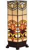 Clayre & Eef Tiffany Tafellamp 12x12x35 cm Beige Bruin Glas Vierkant online kopen
