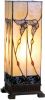 Clayre & Eef Tiffany Tafellamp 18x18x45 cm Beige Bruin Glas Rechthoek online kopen