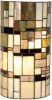 Clayre & Eef Tiffany Wandlamp Cylinder Uit De Mosaic Serie Groen, Ivory, Multi Colour Ijzer, Glas online kopen