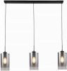 Freelight Hanglamp Ventotto 3 Lichts L 100 Cm Rook Glas Zwart online kopen