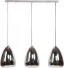 Hoyz Collection Hoyz Industriele Hanglamp 3 Lampen Silver Pearl Glas online kopen