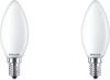 Philips Led Lamp Set 2 Stuks Classic Ledcandle 827 B35 Fr E14 Fitting 4.3w Warm Wit 2700k Vervangt 40w online kopen