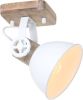 Steinhauer Retro wandlamp Gearwood wit met houtbruin 7968W online kopen