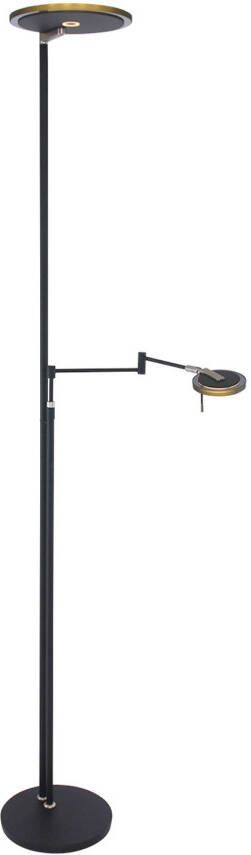 Steinhauer Zwarte leeslamp Turound LED 185cm 2 lichts met goud 2663ZW online kopen