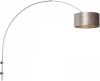 Steinhauer Wand booglamp Sparkled RVS met taupe velourse kap 8146ST online kopen