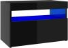 VidaXL Nachtkastje met LED verlichting 60x35x40 cm hoogglans zwart online kopen