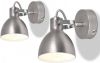 VidaXL Wandlampen voor 2 peertjes E14 grijs 2 st online kopen