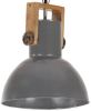 VIDAXL Hanglamp industrieel rond 25 W E27 32 cm mangohout grijs online kopen