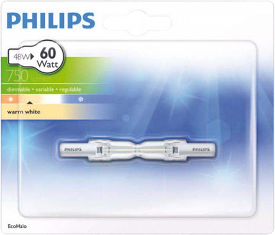 Philips halogeenlamp R7s 78mm 48W 750Lm staaf Transparant online kopen