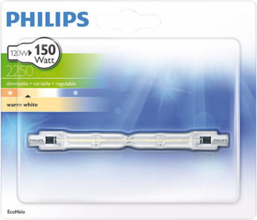 Philips 2010073120 halogeenlamp R7s 118mm 120W 2110Lm staaf EcoHalo online kopen