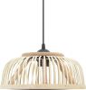 VIDAXL Hanglamp halfrond 40 W E27 34x14, 5 cm bamboe online kopen