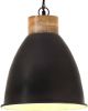 VIDAXL Hanglamp industrieel E27 35 cm ijzer en massief hout zwart online kopen