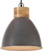 VIDAXL Hanglamp industrieel E27 46 cm ijzer en massief hout grijs online kopen