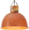 VIDAXL Hanglamp industrieel rond E27 51 cm mangohout koperkleurig online kopen