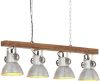 VIDAXL Plafondlamp industrieel E27 mangohout zilverkleurig online kopen
