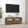 VidaXL Tv meubel Met Led verlichting 100x35x40 Cm Gerookt Eikenkleurig online kopen