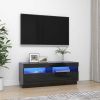 VidaXL Tv meubel met LED verlichting 100x35x40 cm hoogglans zwart online kopen