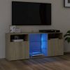 VidaXL Tv meubel met LED verlichting 120x30x50 cm sonoma eikenkleurig online kopen