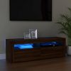 VidaXL Tv meubel met LED verlichting 120x35x40 cm bruineikenkleurig online kopen