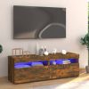 VidaXL Tv meubel Met Led verlichting 120x35x40 Cm Gerookt Eikenkleurig online kopen