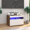 VidaXL Tv meubel Met Led verlichting 60x35x40 Cm Bruineikenkleurig online kopen