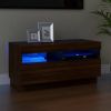 VidaXL Tv meubel met LED verlichting 80x35x40 cm bruineikenkleurig online kopen