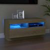 VidaXL Tv meubel met LED verlichting 80x35x40 cm sonoma eikenkleurig online kopen