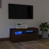 VidaXL Tv meubel Met Led verlichting 90x35x40 Cm Bruineikenkleurig online kopen