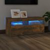 VidaXL Tv meubel Met Led verlichting 90x35x40 Cm Gerookt Eikenkleurig online kopen