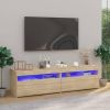 VidaXL Tv meubelen 2 st met LED verlichting 75x35x40 cm sonoma eiken online kopen