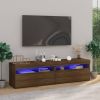 VidaXL Tv meubelen met LED verlichting 2 st 75x35x40 cm bruineiken online kopen