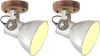 VidaXL Wand -/plafondlampen Industrieel 2 St E27 20x25 Cm Zilverkleurig online kopen