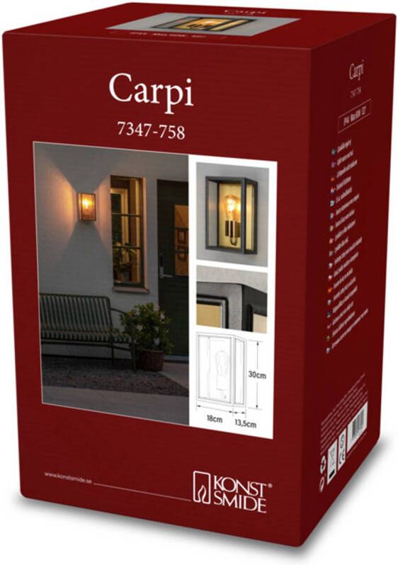 KonstSmide Buitenlamp Carpi zwart met goud 7347 758 online kopen