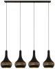 Freelight Hanglamp Canna Zwart Goud 4 Lichts E27 online kopen