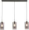 Freelight Hanglamp Ventotto 3 Lichts L 100 Cm Rook Glas Zwart online kopen