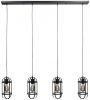 Highlight Hanglamp Longo Mat Zwart 4 Lichts 120cm online kopen