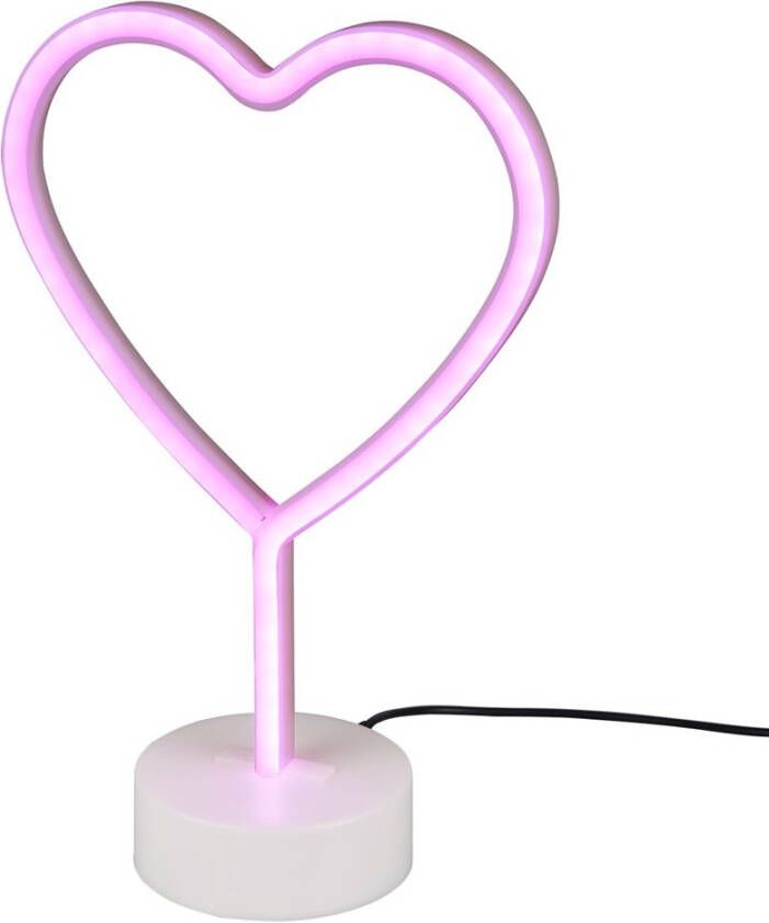 Trio international Tafellamp Heart met roze licht R55210101 online kopen