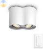 Philips Plafondspot Hue Pillar White Ambiance 2 lichts wit met schakelaar 929003046601 online kopen