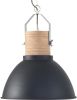 Steinhauer Landelijke hanglamp Denzel 38 38cm zwart met hout 7781ZW online kopen