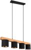 Trio international Hanglamp Cameron 4 lichts zwart met houtbruin R30654002 online kopen
