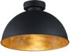Trio international Industrie Plafondlamp Jimmy 31cm zwart met antiek goud R60121002 online kopen