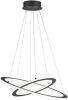 Trio international Zwarte design plafondlamp Durban met 2 lichtringen 321910242 online kopen