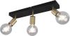 Trio international Zwarte plafondlamp Vannes 3 lichts met goud R80183008 online kopen