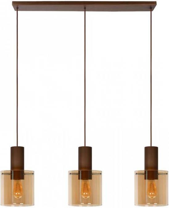 Lucide hanglamp Toledo 3 lichts amber Ø20 cm Leen Bakker online kopen